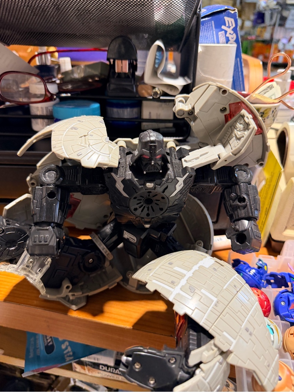 Gray and Black Transforming Robot Toy - Kids Action Figure